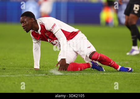 Monaco, Fürstentum Monaco. Januar 2026. Folarin Balogun von AS Monaco FC liegt am 28. Januar 2025 im Stade Louis II. In Monaco, Fürstentum Monaco, während des Spiels der UEFA Champions League Phase MD8 zwischen AS Monaco und Juventus FC. Quelle: Marco Canoniero/Alamy Live News Stockfoto