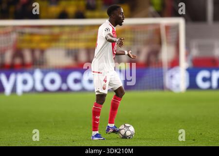 Monaco, Fürstentum Monaco. Januar 2026. Jordan Teze vom AS Monaco FC im Spiel der UEFA Champions League Phase MD8 zwischen AS Monaco und Juventus FC im Stade Louis II am 28. Januar 2025 in Monaco, Fürstentum Monaco. Quelle: Marco Canoniero/Alamy Live News Stockfoto