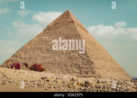 Landschaft der Pyramiden von Gizeh in Ägypten Stockfoto