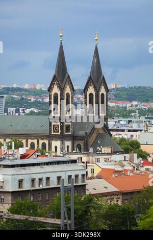 Karlin Bezirk in Prag. Kirche der Heiligen Kyrill und Methodius in Prag, Tschechische Republik. Stockfoto