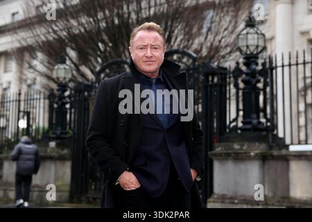 Michael Flatley outside Belfast High Court, after a legal order blocking him from engaging with the Lord of the Dance production has been overturned. At The Chancery Court in the Royal Courts of Justice on Thursday, Mr Justice Simpson discharged a temporary injunction that had been secured against the dancer and choreographer. Picture date: Thursday January 29, 2026. Stockfoto