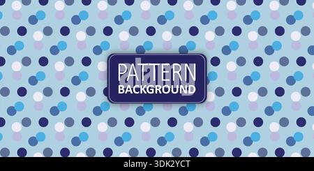 Blaues Polka Dot Muster mit mehrfarbigen runden Punkten Stock Vektor