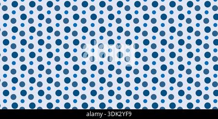 Blaues Punktmuster mit sich wiederholenden Kreisformen Stock Vektor