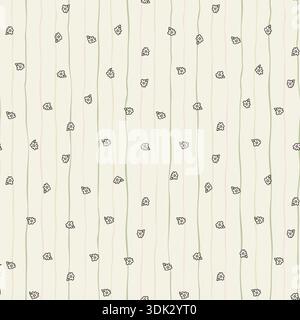 Gestreifte Ditzy Florale Nahtlose Muster Weiche Blume Pastellwiese Coquette Feminine Ästhetische Cottagecore Hintergrund Stock Vektor