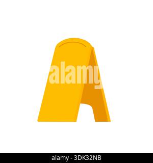 Vorsicht, rutschiger Boden. Warnschild. Warnen Sie sich vor Gefahren nach der Nassreinigung. Illustration des flachen Vektors. Stock Vektor