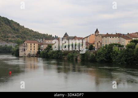 La rivière le Lot, Ville de Cahors, Département du Lot, Frankreich Stockfoto