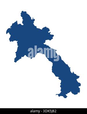 Karte von Laos, Schildersilhouette. Weltkarte Globe. Vektorillustration isoliert auf weißem Hintergrund. Asiatischer Kontinent Stock Vektor
