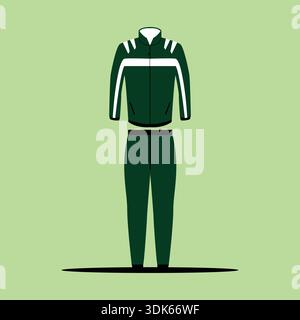 Eine Vektorillustration einer dunkelgrünen Trainingsanzug-Vorlage Stock Vektor