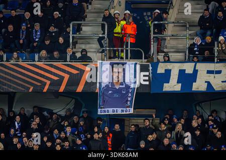 Genk, Belgien. Januar 2026. GENK, BELGIEN - 29. JANUAR: Fans von KRC Genk während des Spiels der UEFA Europa League 2025/26 Phase MD8 zwischen KRC Genk und Malmö FF in der Cegeka Arena am 29. Januar 2026 in Genk, Belgien. (Foto von Gabriel Calvino Alonso/BSR Agency) Credit: BSR Agency/Alamy Live News Stockfoto