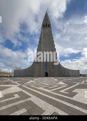 Hallgrimskirkja Kathedrale in Reykjavik, Island. Stockfoto