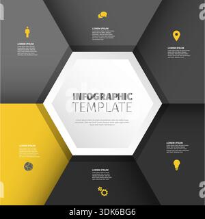 Nutzen Sie diese professionelle Infografik-Vorlage, um Ihre Geschäftspräsentation zu verbessern. Diese Infografik-Vorlage verfügt über ein übersichtliches Layout mit organisierter Struktur Stock Vektor