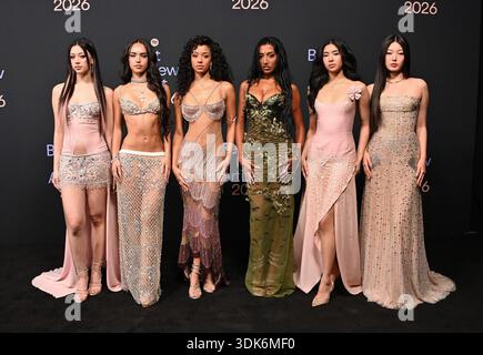 Los Angeles, USA. Januar 2026. KATSEYE kommt zu Spotify's Best New Artist Party 2026, die am 29. Januar 2026 in Los Angeles stattfand. © Tammie Arroyo/AFF-USA.com Credit: AFF/Alamy Live News Stockfoto