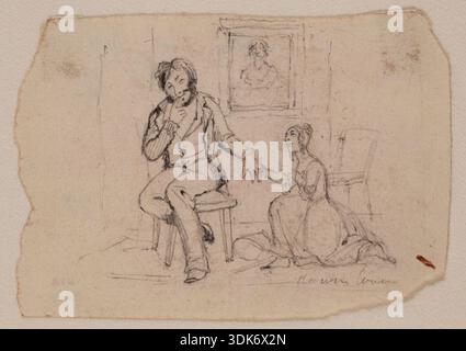 Die Frage wird gestellt, c1820-1865. Stockfoto