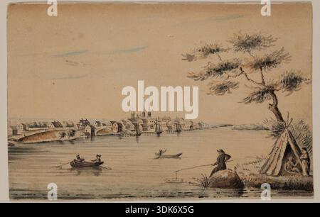 Detroit von der kanadischen Küste aus gesehen 1821, 1821. Stockfoto