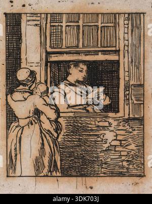 Frau am Fenster, 1813. Stockfoto
