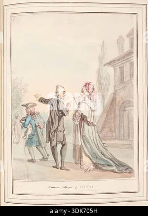 Roman Citizens, Blatt aus „A Collection of Dresses by David Allan Most From Nature“, 1776. Stockfoto