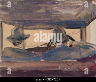 James McBey Driving - Blick vom Rücksitz, 1929. Stockfoto