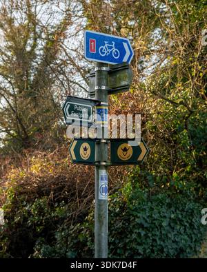 Wegweiser für die Wikingerstraße Stockfoto
