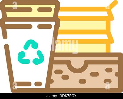 Recycling von Papierabfällen und Umweltschutzkonzept Stock Vektor