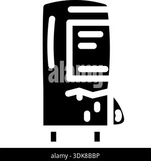Automat mit Imbiss und Getränken Glyph-Symbol Stock Vektor