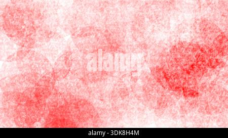 Abstrakter roter Grunge-Hintergrund mit Rasterpunkten, verstörten Flecken und strukturierten künstlerischen Elementen. Stockfoto