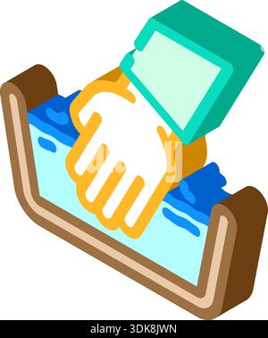 Händewaschen mit Seife und Wasser zur Hygiene Stock Vektor