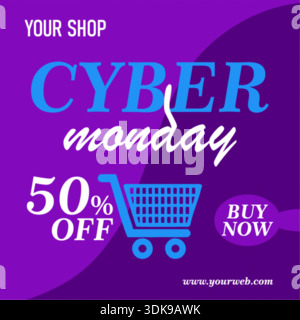 Ein Werbebanner für ein „Cyber Monday“-Angebot. Stock Vektor