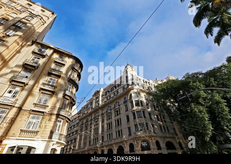 Sao Paulo, SP, Brasilien - 3. Februar 2018 - Alte Gebäude in Praca da Sé, Wahrzeichen der Stadt Sao Paulo Stockfoto