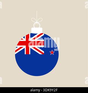 Neuseeland Flagge Weihnachtsschmuck hängt dekorativ für festliche Feiertagsfeiern und National Pride Vector Illustration. Stock Vektor