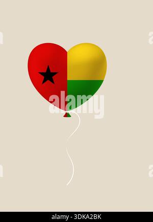 Guinea-Bissau Flag Herzballon symbolisiert Liebe und Nationalstolz und schwimmt elegant für patriotische Feiern und afrikanische Identität. Stock Vektor