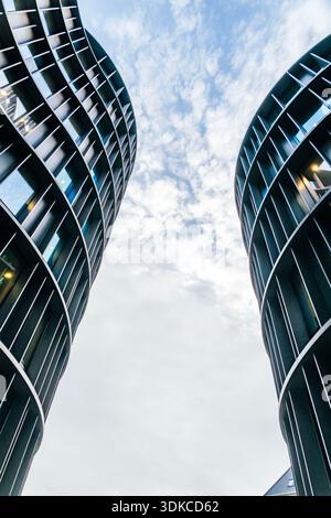 Axel Towers (Axeltorv), Kopenhagen, Dänemark, Zeitgenössische Kurvenarchitektur Stockfoto