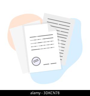 Symbol „Papierdokument“. Offizieller Stempel. Vektor-Vertragsvereinbarung. Abbildung der Geschäftsdatei. EPS 10. Stock Vektor