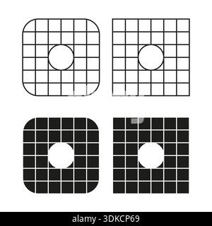 Quadratisches Gitterset. Symbol für geometrische Bohrung. Abstrakter Kachelvektor. Gittermuster der Zelle. EPS 10. Stock Vektor