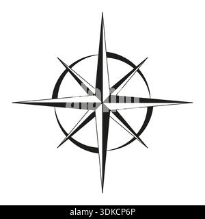 Windrosen-Symbol. Kompasssternsymbol. Navigationskarte Vektor. Richtungszeichen. EPS 10. Stock Vektor