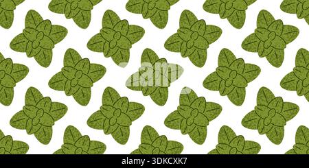 Seamless Mint Leaves Kräutermuster Stock Vektor