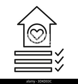 Symbol für die Bewertung der Startseite. Symbol für Qualitätsfavoriten. Vektorprüfung für Immobilieninvestitionen. Immobilienwachstum. Stock Vektor