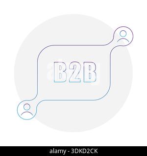 Symbol für professionelle Geschäftsverbindung. Symbol für kommerzielle B2B-Partnerschaft. Link zur Zusammenarbeit mit Unternehmensvektoren. Unternehmenshandel. Stock Vektor