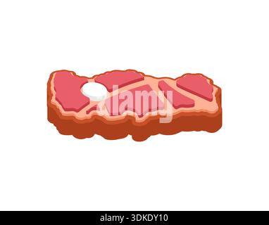 Rindersteak in Form der geografischen Karte der Türkei. Kreatives Lebensmittelkonzept für die türkische Küche, die nationale Fleischproduktion oder den Exporthandel. Stock Vektor