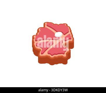 Rohe Rindersteak in Form der geografischen Karte Frankreichs. Kreatives Food-Konzept für französische Küche, erstklassige Fleischproduktion und europäische Ga Stock Vektor