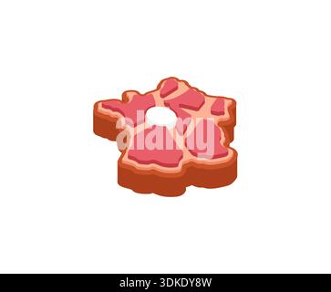 Rindersteak in Form der geografischen Karte Frankreichs. Kreatives Lebensmittelkonzept für französische Küche, nationale Fleischproduktion und europäische Gastronomie. Ist Stock Vektor