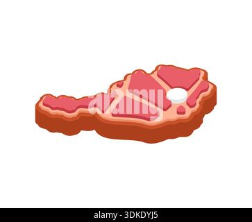 Rindersteak in Form der geografischen Karte Österreichs. Kreatives Lebensmittelkonzept für die österreichische Küche, die nationale Fleischproduktion oder den europäischen Export. Isol Stock Vektor