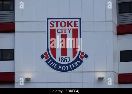 Stoke-on-Trent, Großbritannien, 31. Januar 2026. Stoke City Club Wappen während des Sky Bet Championship Matches zwischen Stoke City und Southampton im bet365 Stadion. Stockfoto