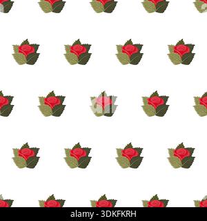 Eine Komposition von hellroten Rosen. Nahtloses Muster. Vektorabbildung. Stock Vektor