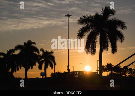 Sunrise, Lever de soleil, Illustration während des Miami ePrix, 3. Runde der ABB FIA Formel E Weltmeisterschaft 2025-26, auf dem Miami International Autodrome vom 29. Bis 31. Januar 2026 in Miami Gardens, Florida, USA - Foto Clement LUCK / DPPI Stockfoto