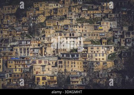 Bergdorf Masuleh im nördlichen Teil des Iran Stockfoto
