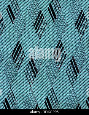 Cyan und schwarze Raute bilden eine Textur Stockfoto