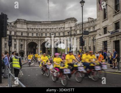 London, Juli 2016. Aktion während der Prudential Ride London Freecycle Veranstaltung in London UK, die am Wochenende am 30. Und 31. Juli 2016 stattfand Stockfoto