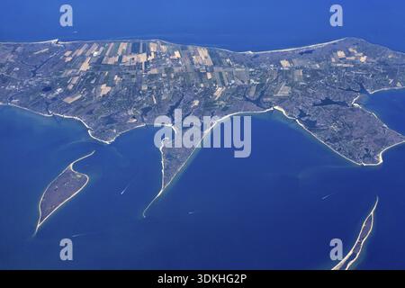 Aus der Vogelperspektive auf die kleine Insel Key Biscayne, Florida Stockfoto