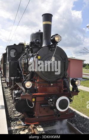 Dampflokomotive, Lokomotive, Eisenbahn, historisch, nostalgisch, feuriger Elias, Lokomotive 7, Darmstadt, Museumsbahn, Schmalspurlokomotive Stockfoto