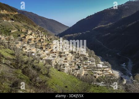 Bergdorf Masuleh im nördlichen Teil des Iran Stockfoto